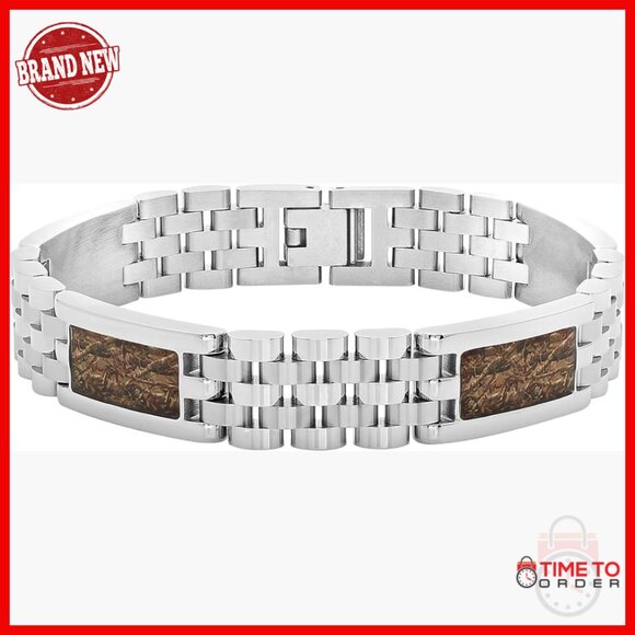 Men's 8.5 Inch Stainless Steel Camo Inlay Jubilee Bracelet